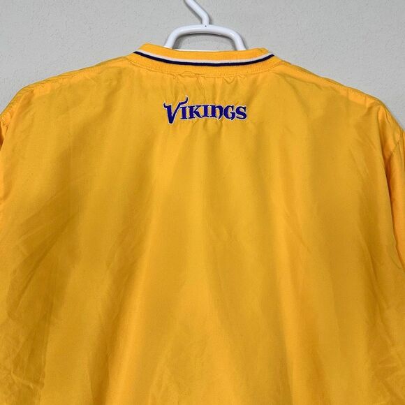 Vintage 90s Minnesota Vikings G-III NFL Pullover Jacket Yellow Purple L - Picture 4 of 16